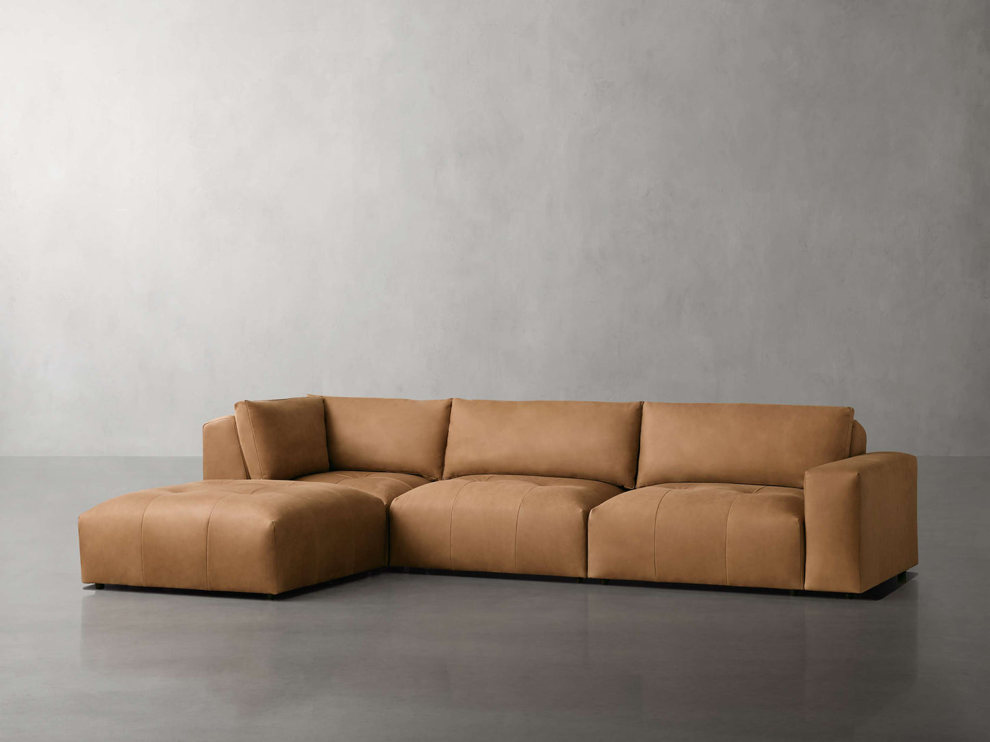 Keegan Leather Four-Piece Sectional