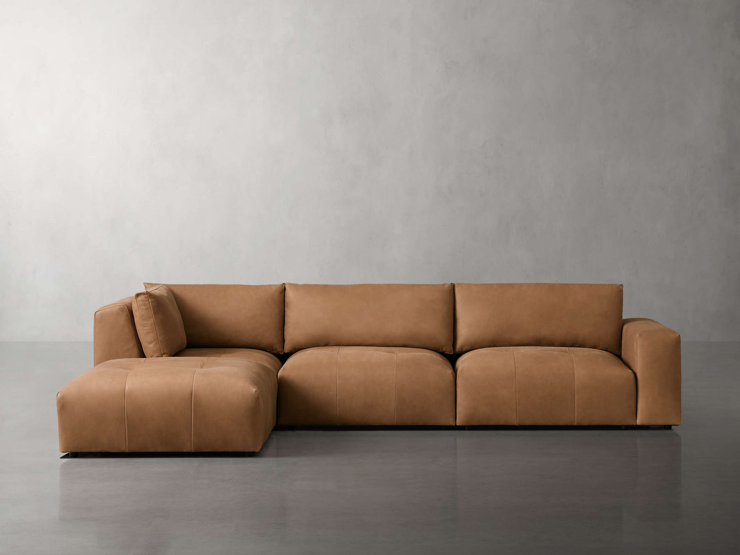 Keegan Leather Four-Piece Sectional