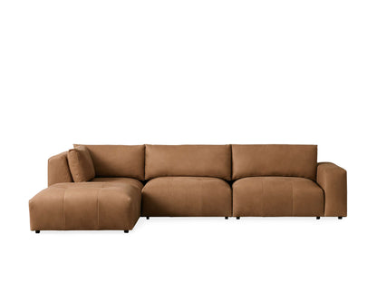 Keegan Leather Four-Piece Sectional