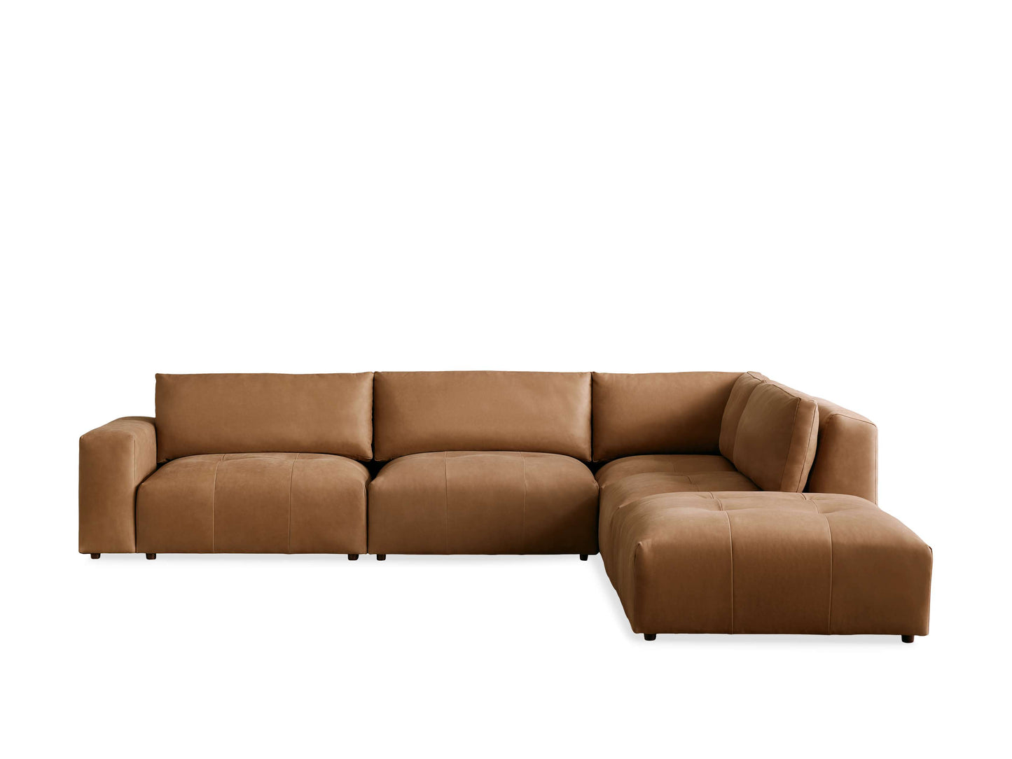 Keegan Leather Five-Piece Sectional
