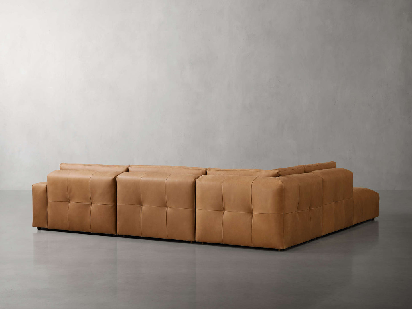 Keegan Leather Five-Piece Sectional