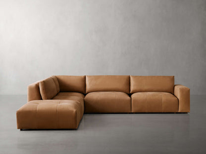 Keegan Leather Five-Piece Sectional