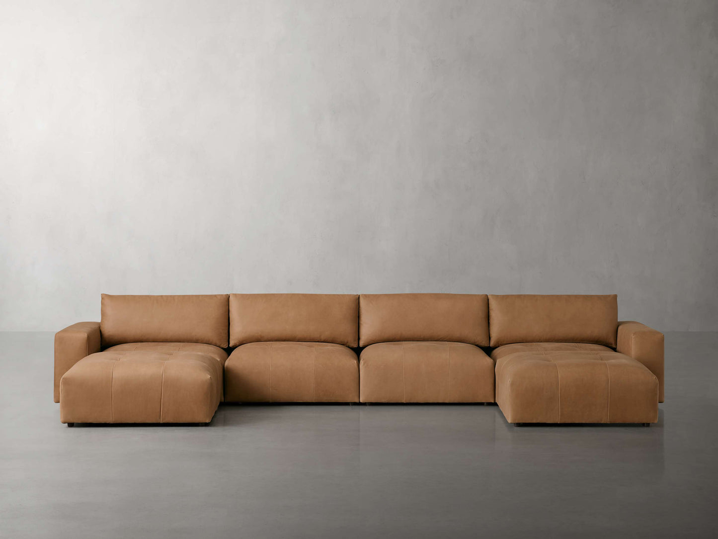 Keegan Leather Six-Piece Sectional