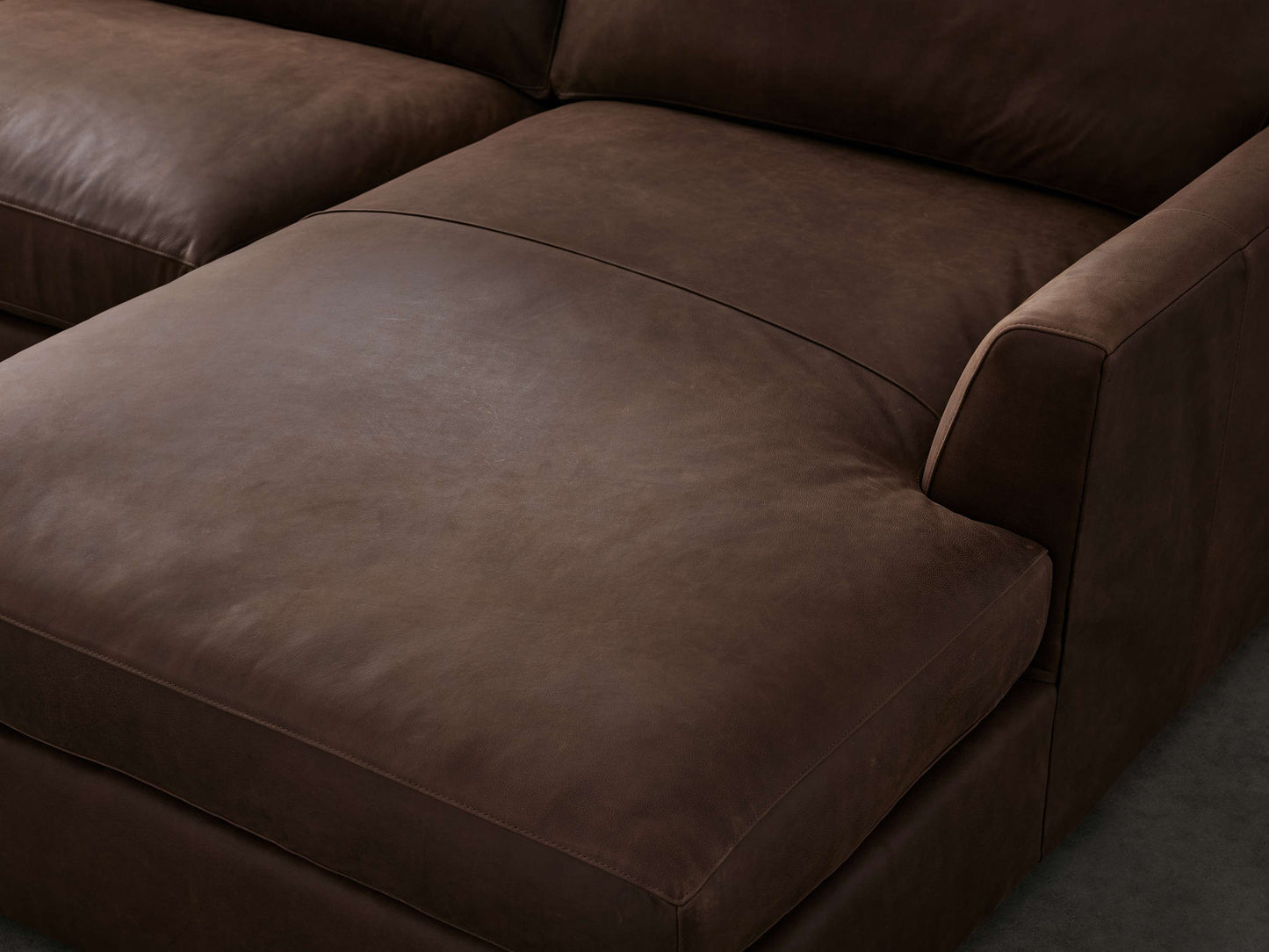 Vernon Leather Two-Piece Chaise Sectional