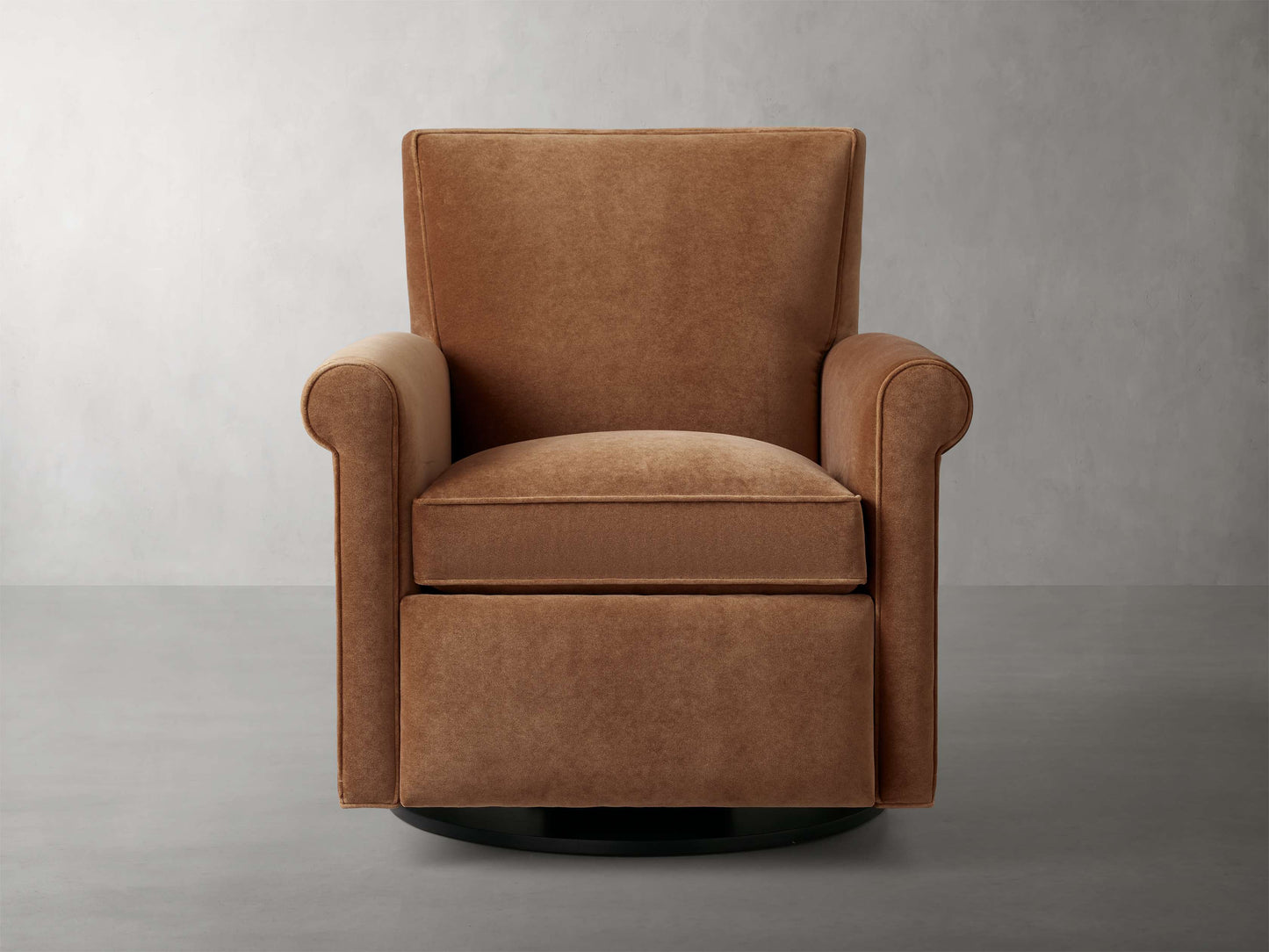 Rudy Rolled Arm Swivel Recliner