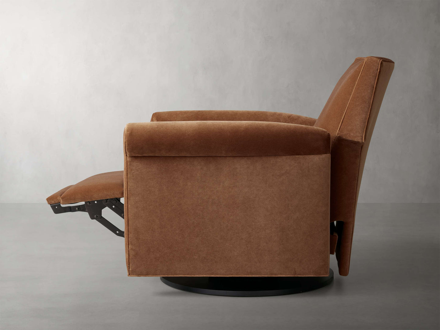 Rudy Rolled Arm Swivel Recliner
