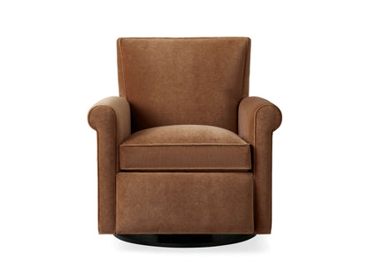 Rudy Rolled Arm Swivel Recliner