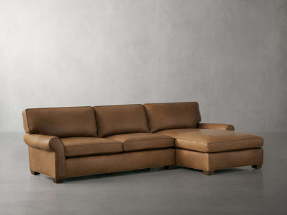 Colby Leather Two-Piece Chaise Sectional