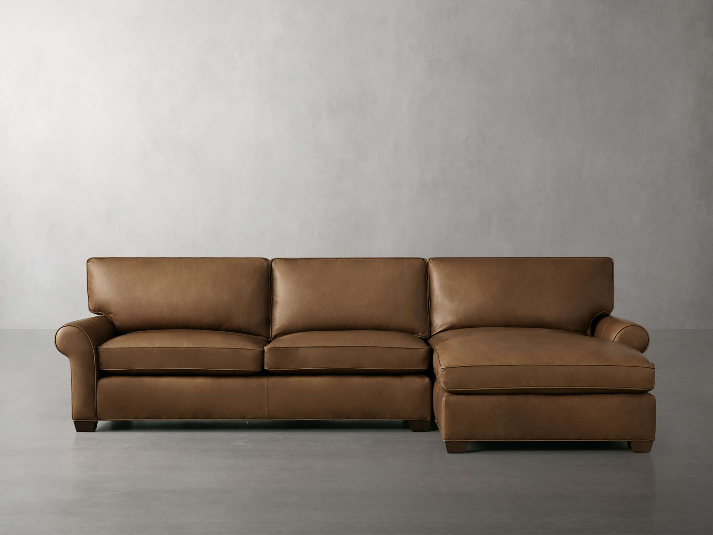 Colby Leather Two-Piece Chaise Sectional