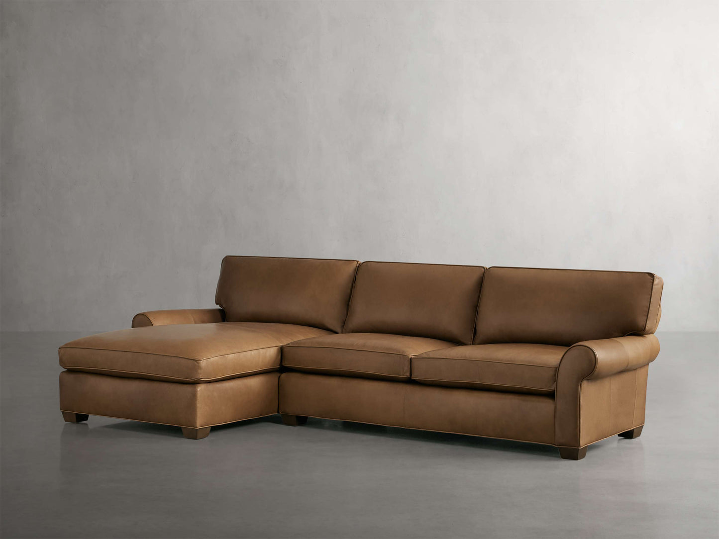 Colby Leather Two-Piece Chaise Sectional