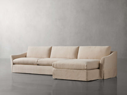 Helena Slipcovered Two Piece Chaise Sectional