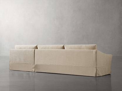 Helena Slipcovered Two Piece Chaise Sectional