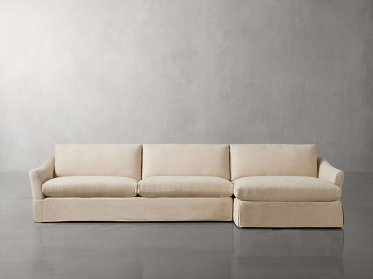 Helena Slipcovered Two Piece Chaise Sectional