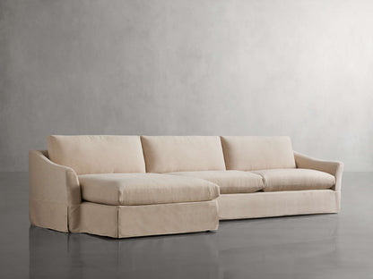 Helena Slipcovered Two Piece Chaise Sectional