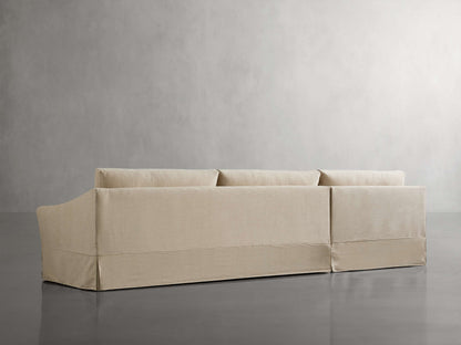 Helena Slipcovered Two Piece Chaise Sectional