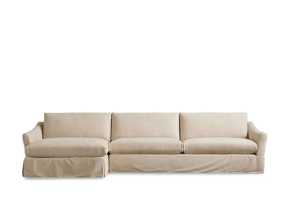Helena Slipcovered Two Piece Chaise Sectional