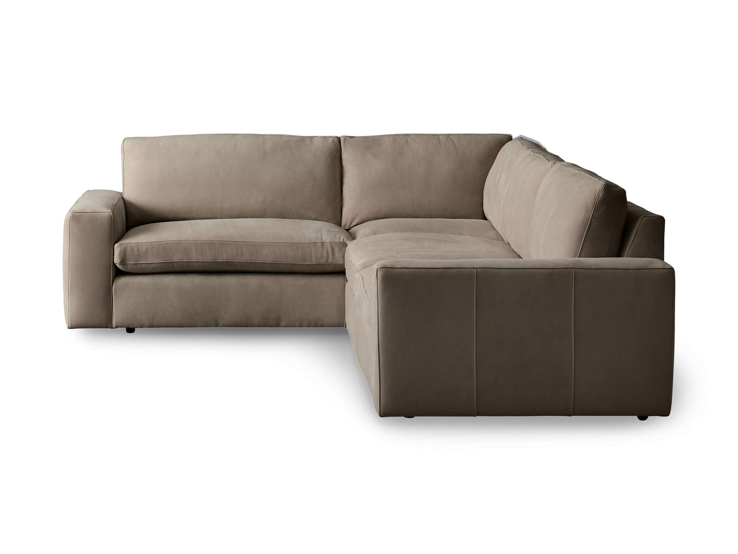 Kipton Wide Arm Nubuck Leather Two-Piece Sectional