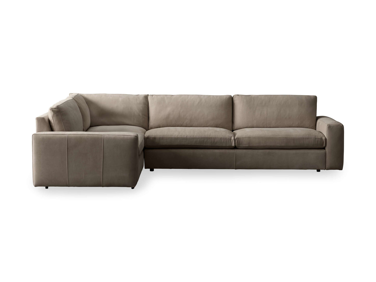 Kipton Wide Arm Nubuck Leather Two-Piece Sectional