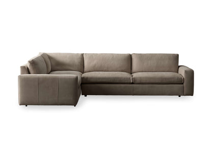 Kipton Wide Arm Nubuck Leather Two-Piece Sectional