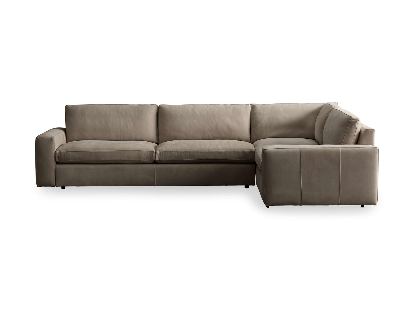 Kipton Wide Arm Nubuck Leather Two-Piece Sectional