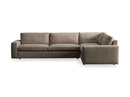 Kipton Wide Arm Nubuck Leather Two-Piece Sectional