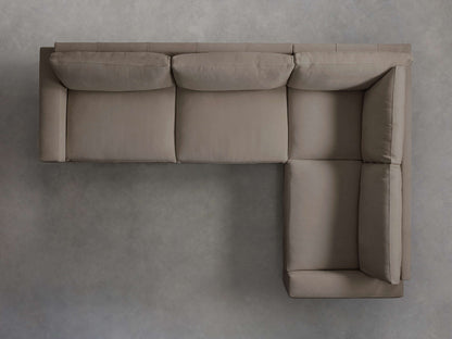 Kipton Wide Arm Nubuck Leather Two-Piece Sectional