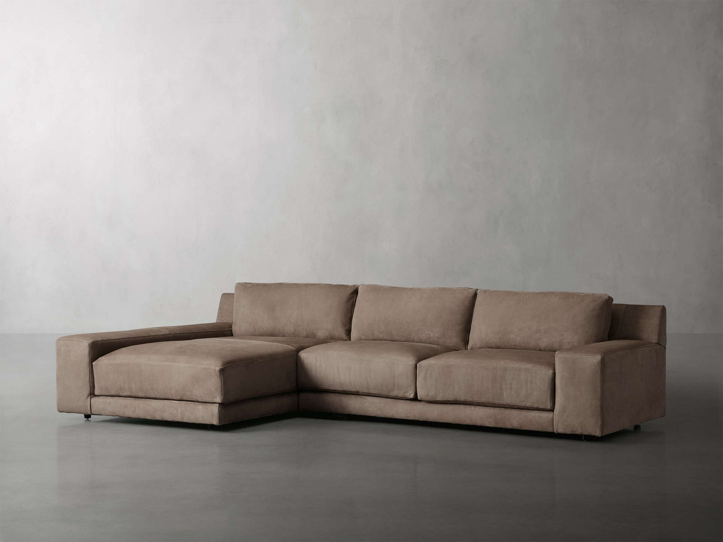 Novoli Nubuck Leather Two-Piece Chaise Sectional