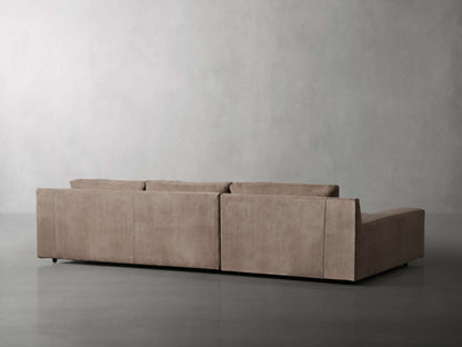 Novoli Nubuck Leather Two-Piece Chaise Sectional