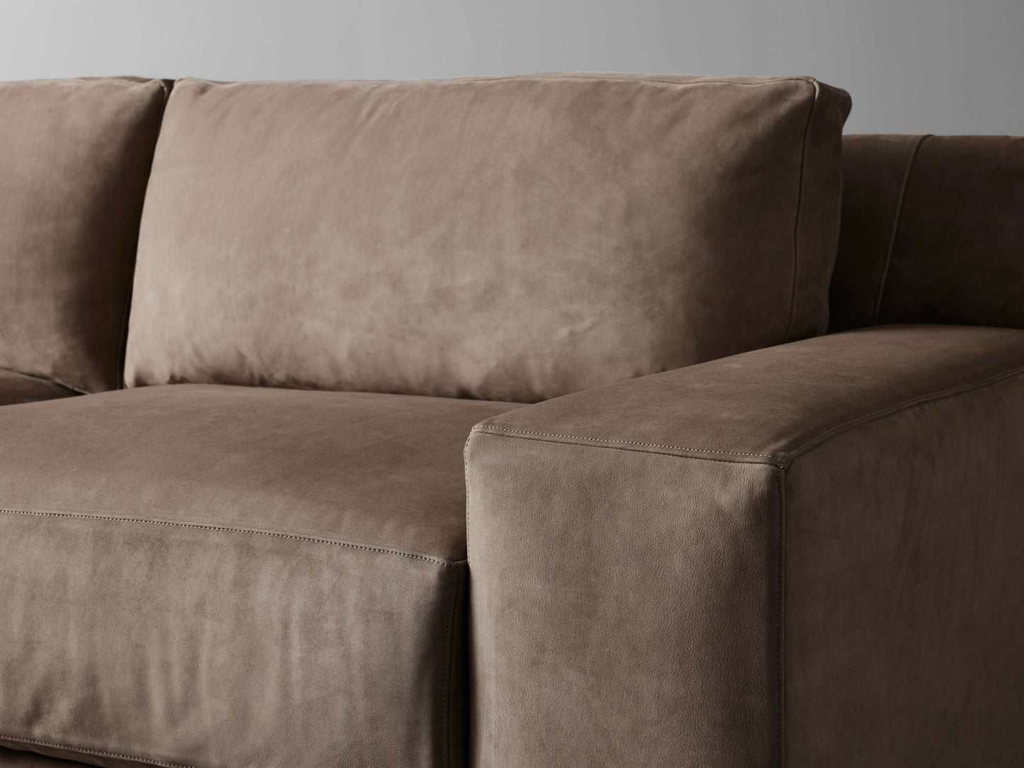 Novoli Nubuck Leather Two-Piece Chaise Sectional