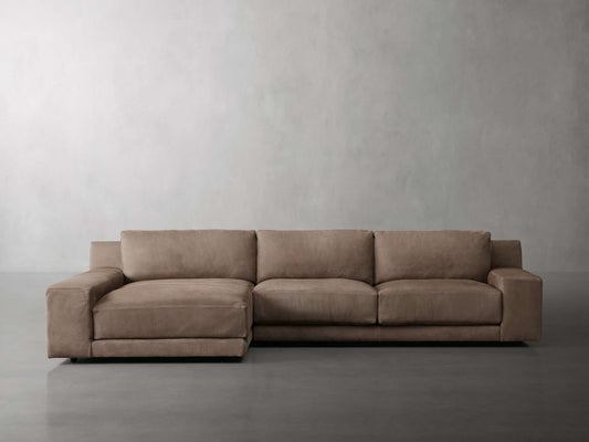 Novoli Nubuck Leather Two-Piece Chaise Sectional