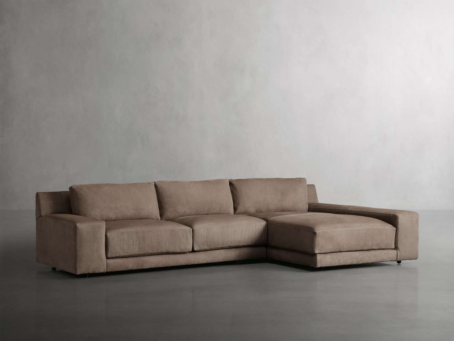 Novoli Nubuck Leather Two-Piece Chaise Sectional