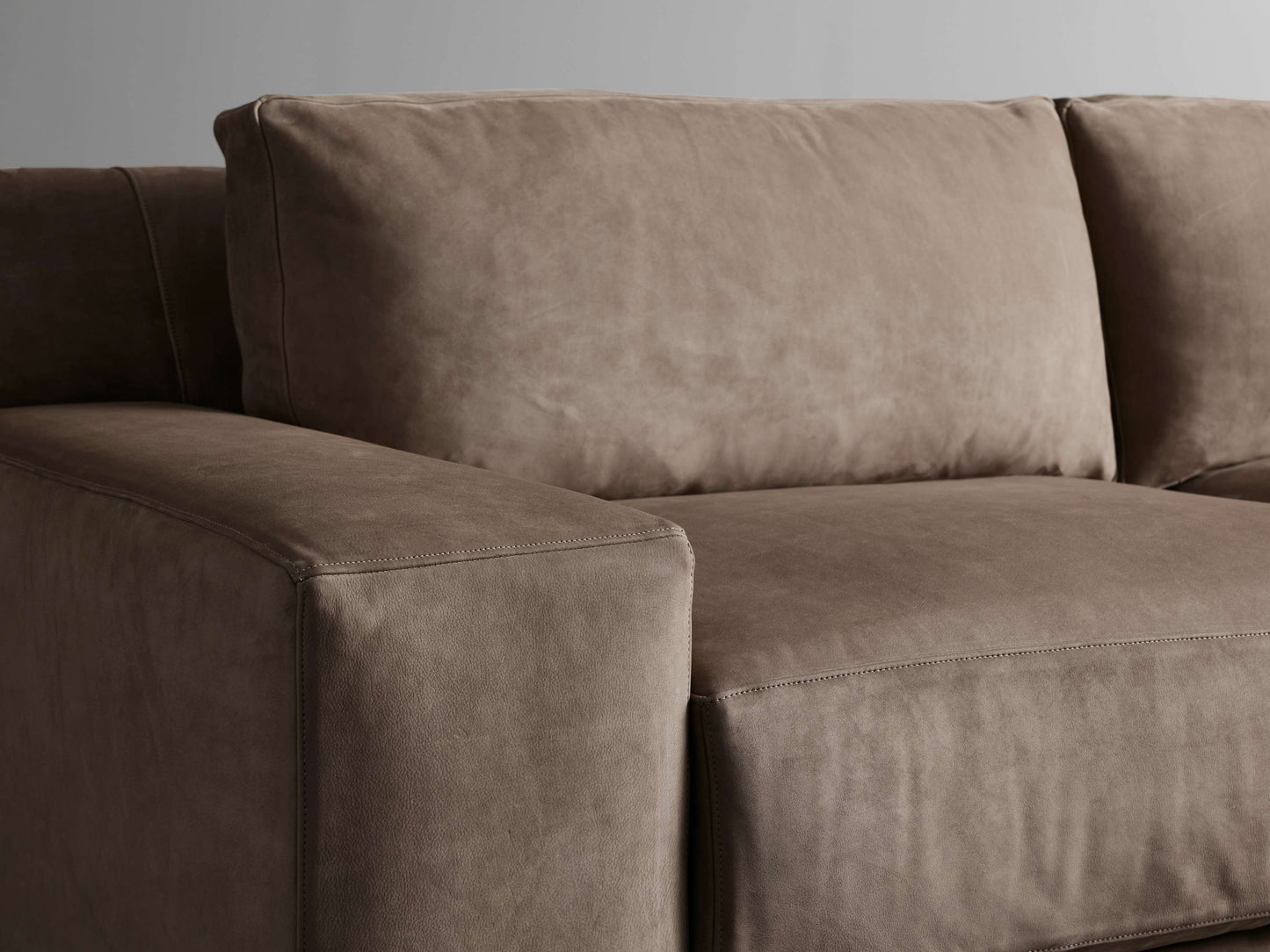 Novoli Nubuck Leather Two-Piece Chaise Sectional