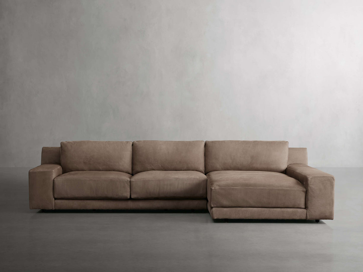 Novoli Nubuck Leather Two-Piece Chaise Sectional