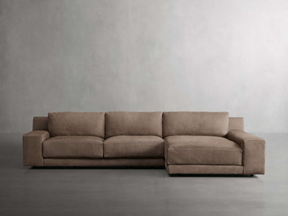 Novoli Nubuck Leather Two-Piece Chaise Sectional