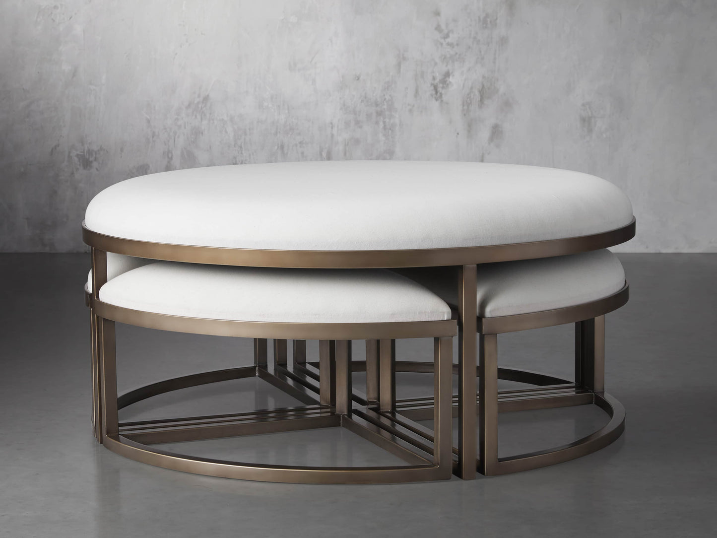 Palmer Upholstered Round Nesting Ottoman