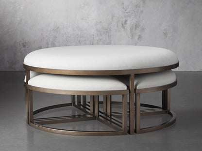 Palmer Upholstered Round Nesting Ottoman