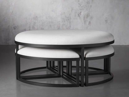Palmer Upholstered Round Nesting Ottoman
