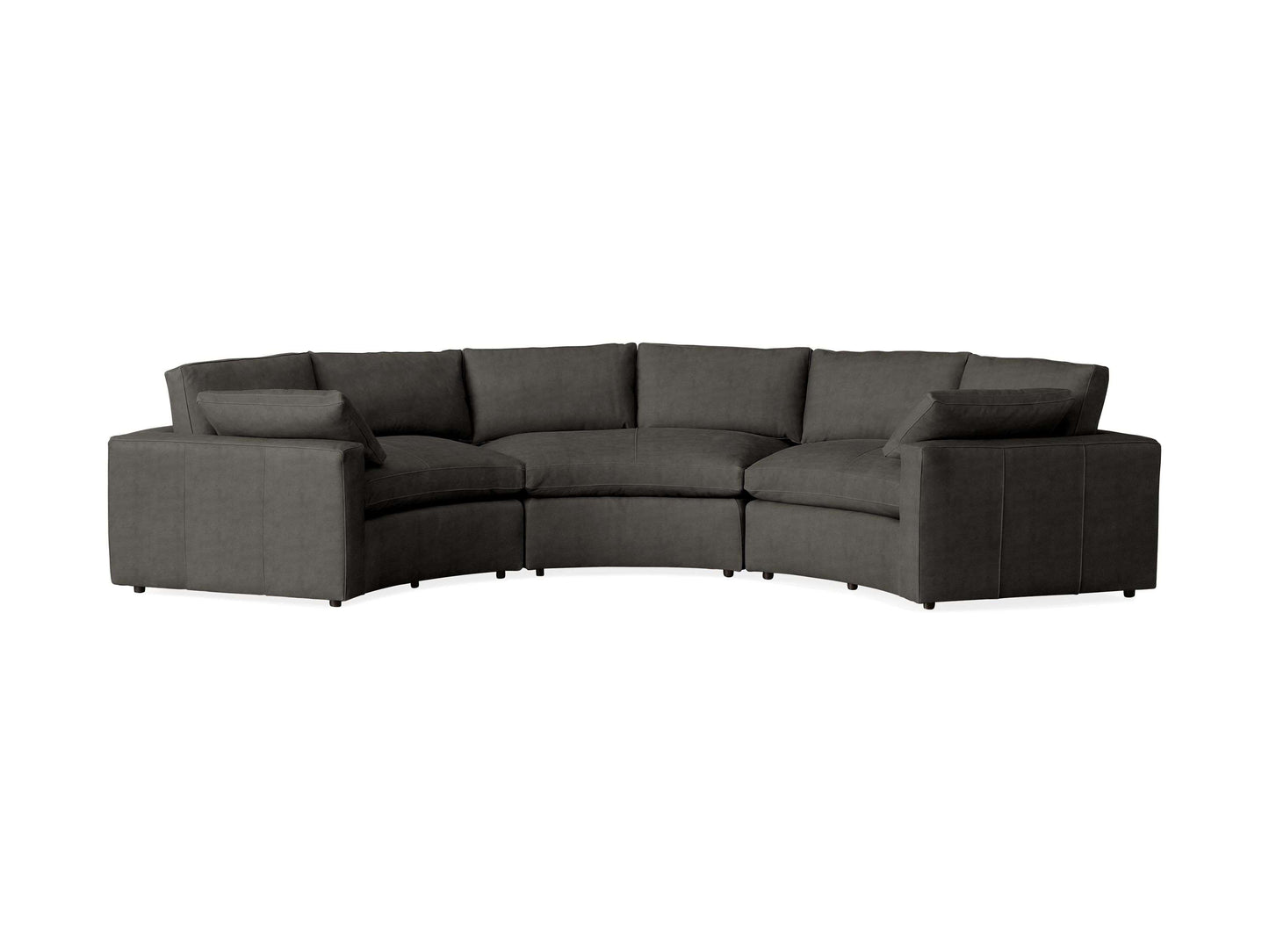Beale Leather Three-Piece Curved Sectional