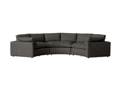 Beale Leather Three-Piece Curved Sectional