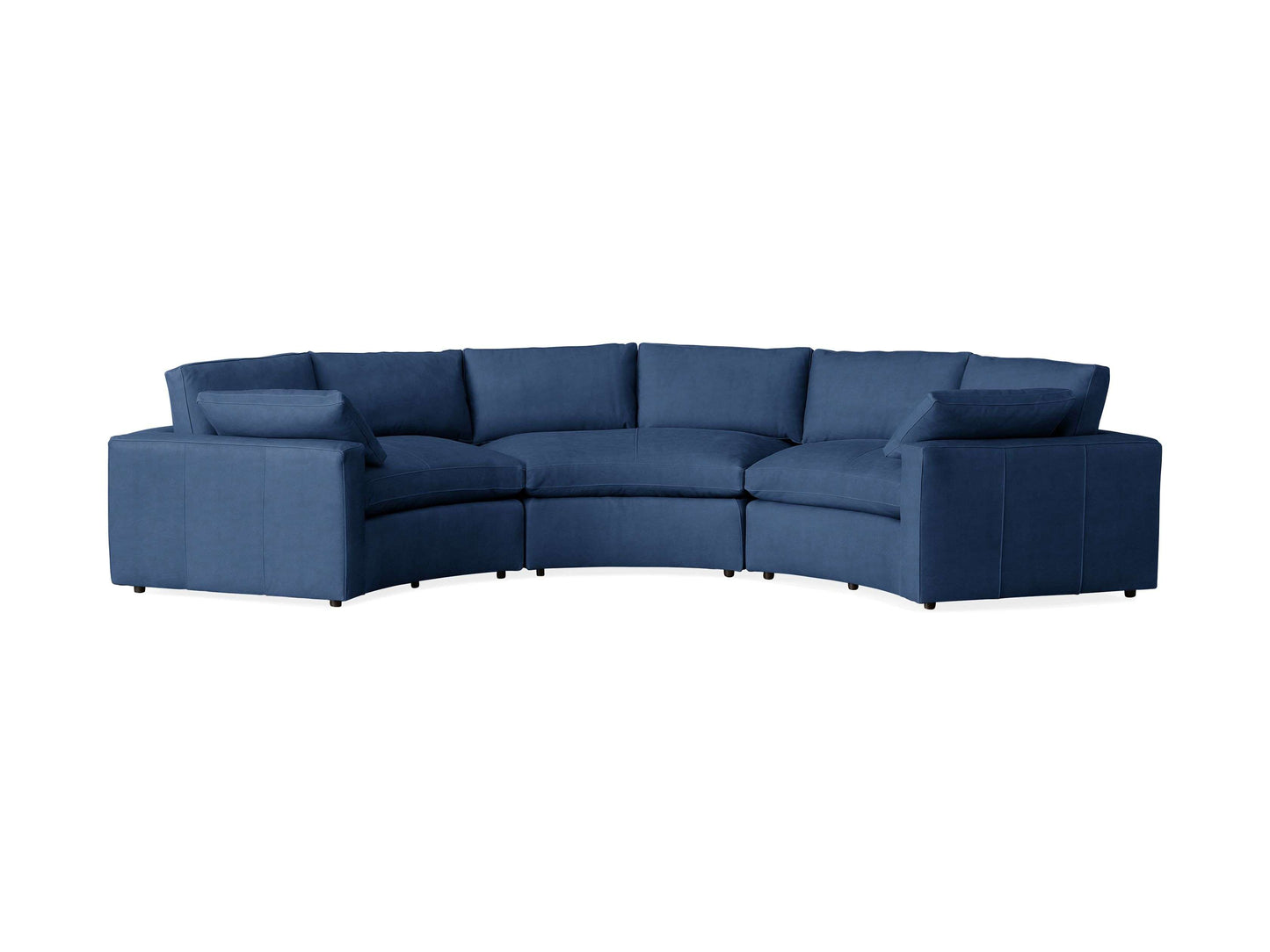 Beale Leather Three-Piece Curved Sectional