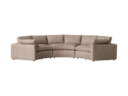 Beale Leather Three-Piece Curved Sectional