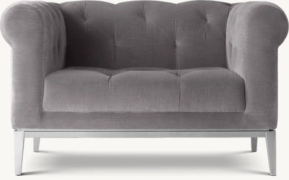 Italia Chesterfield Chair with Tufted Cushion - Metal Base