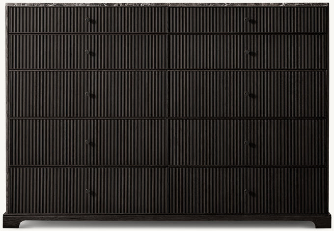 Genevieve Emperador Reeded 10-Drawer Dresser