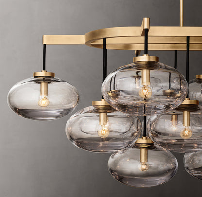 Cabrette Clear Glass Linear Chandelier 72"