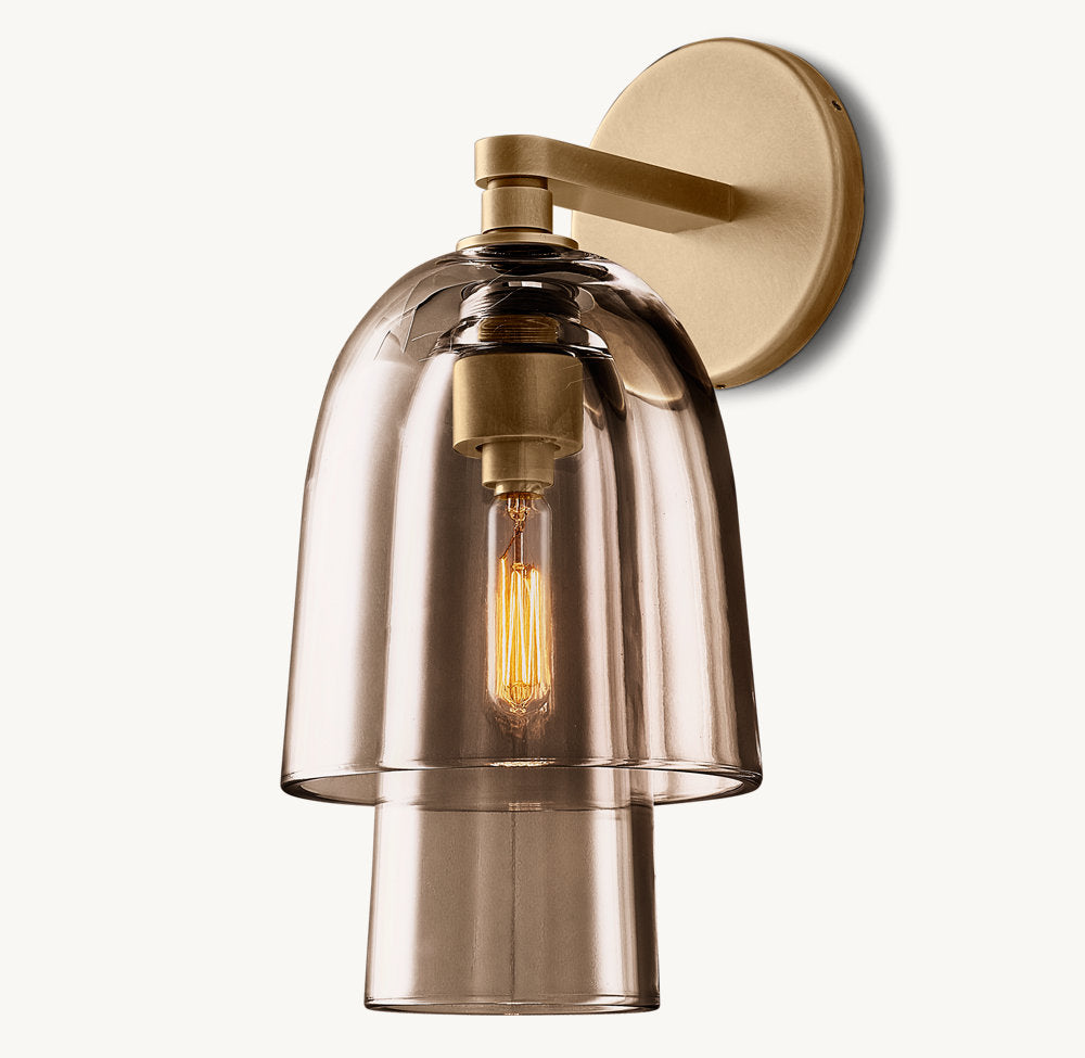 Blom Amber Glass Flute Sconce