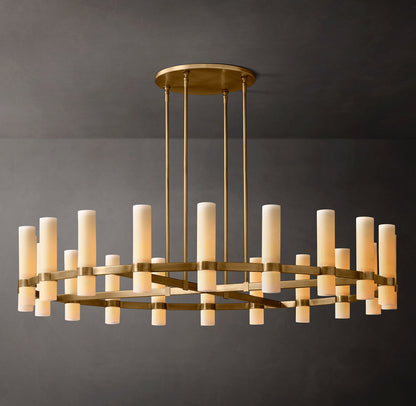 Ravelle Round Milk Glass Chandelier 60"