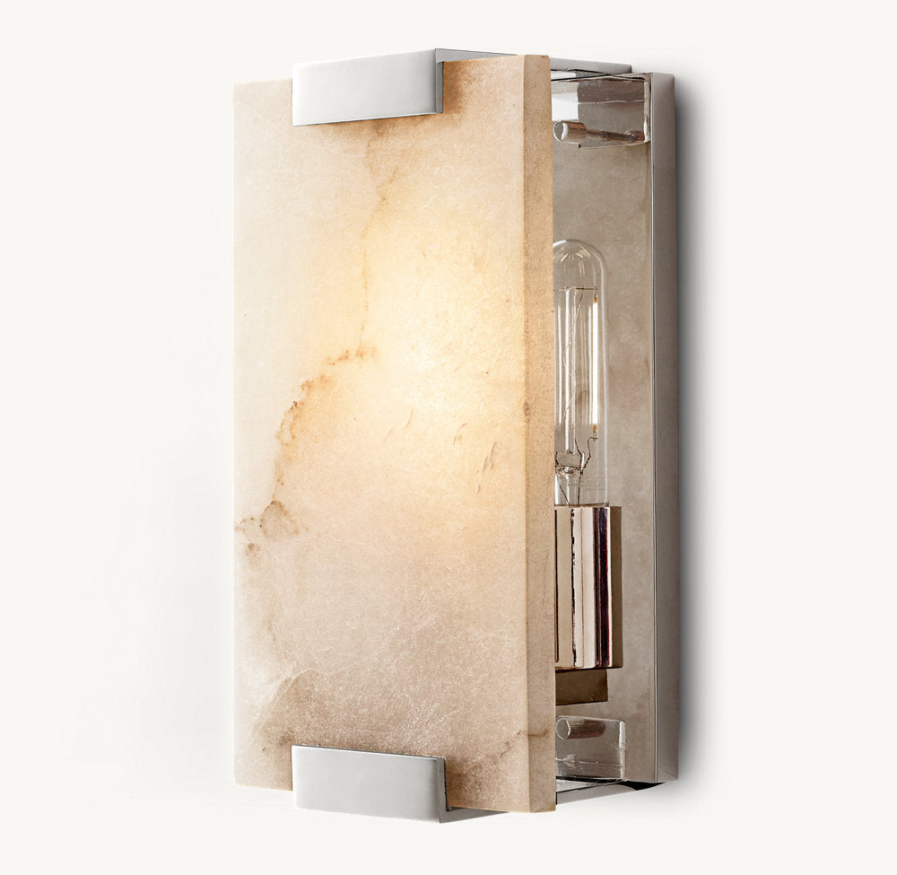 Hand-Carved Alabaster Sconce