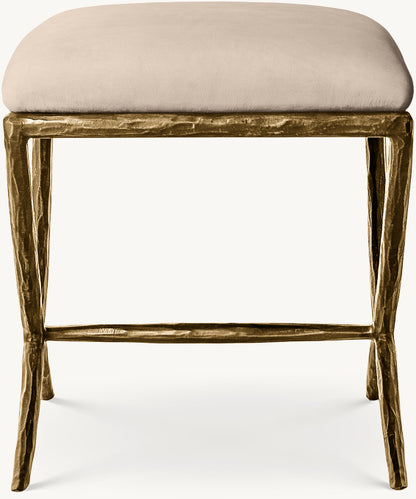 Thaddeus Leather X-Base Stool