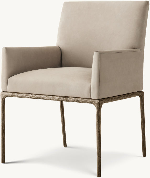 Thaddeus Track Leather Dining Armchair