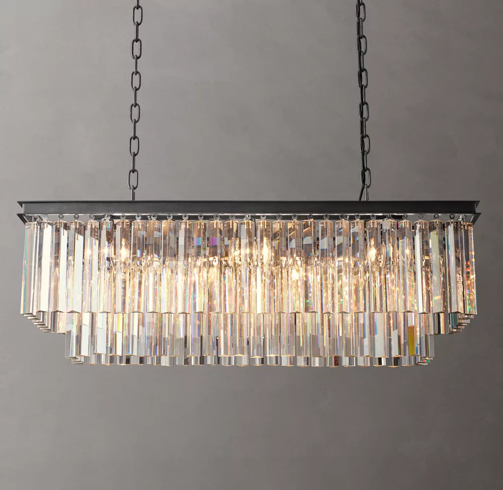 1920s Odeon Rectangular Chandelier 40"